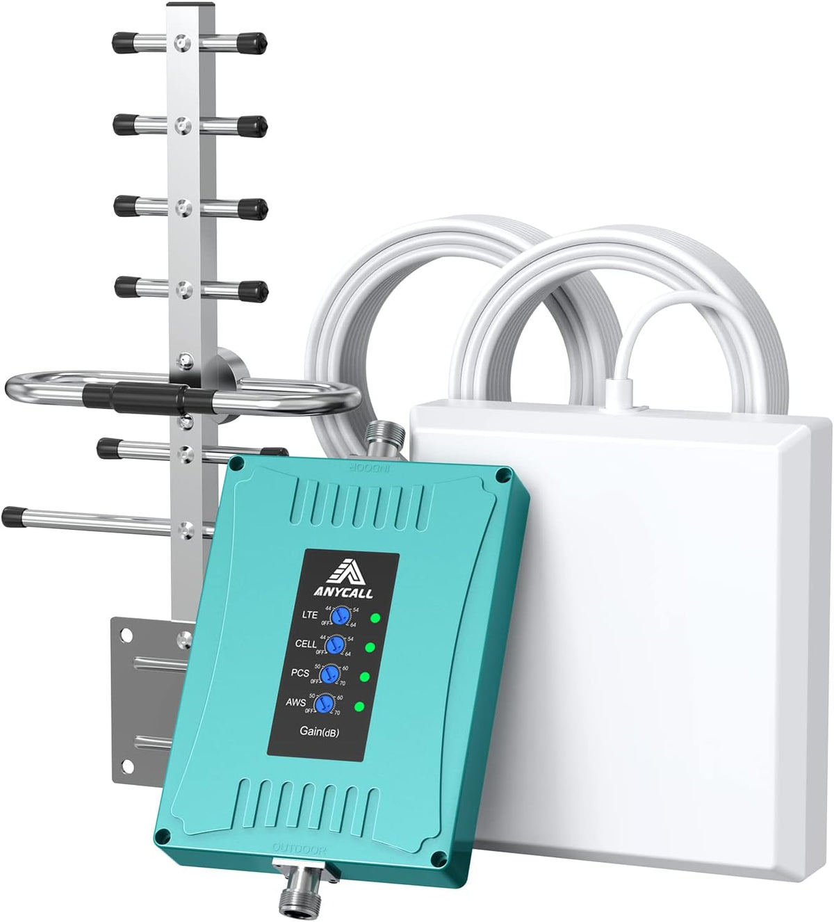 Cell Phone Signal Booster Metal Body Band 2 4 5 12 13 17 Boosts Voice Data 4G LTE 5G up to 4,500 sq ft B542