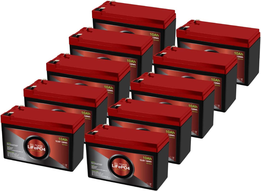 12V 10Ah Lithium LiFePO4 Deep Cycle Rechargeable Battery 2 Pack M9691