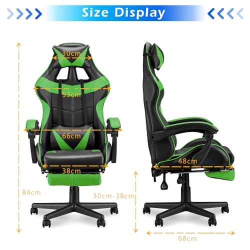 Pink Gaming Chair with Footrest V91196