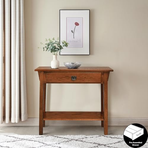 Medium Oak Wood Console Table D551460