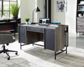 Jet Acacia Finish Double Pedestal Home Office Desk with Storage B957
