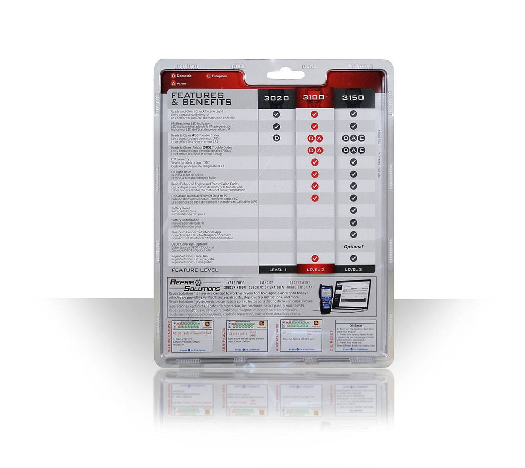 Diagnostic Code Reader Scan Tool with ABS and Srs W3772