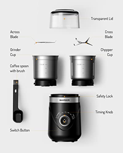 Adjustable Electric Coffee Grinder with 1 Removable Stainless Steel Bowl, Silver L403