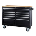 Black 9-Drawer Mobile Storage Cabinet with Solid Wood Top U484