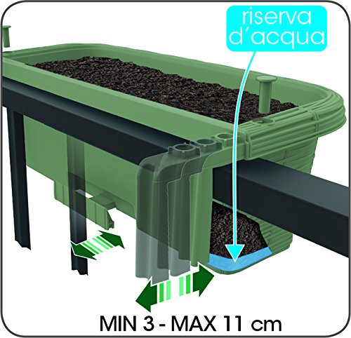23.5" Adjustable Railing Planter, White I982306