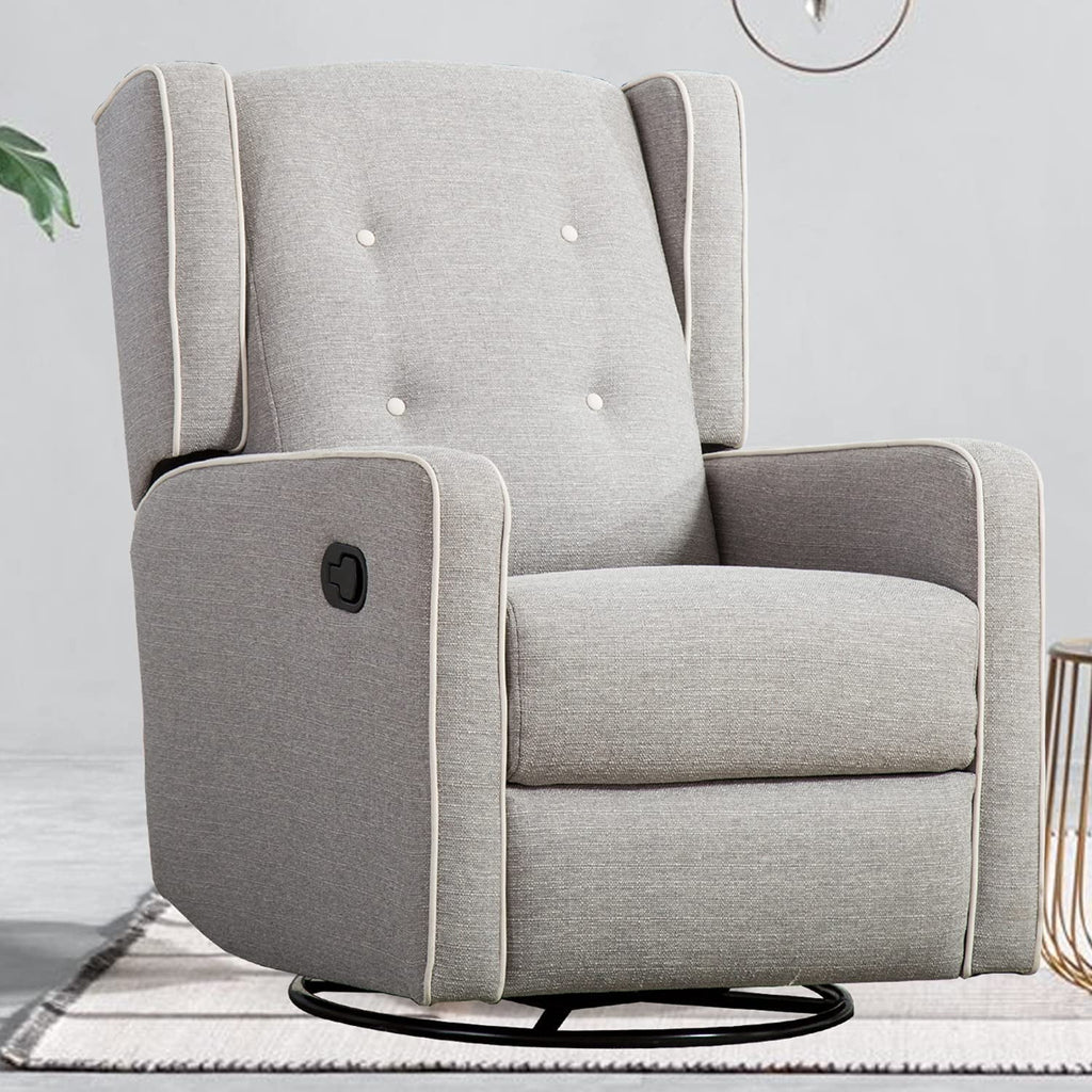 Gray Manual Swivel Rocker Recliner Chair Z9391