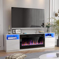Black 70" Fireplace TV Stand with 36" Electric Fireplace X320