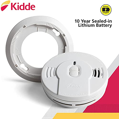 10-Year Battery Powered Smoke Detector with LED Warning Light O927572