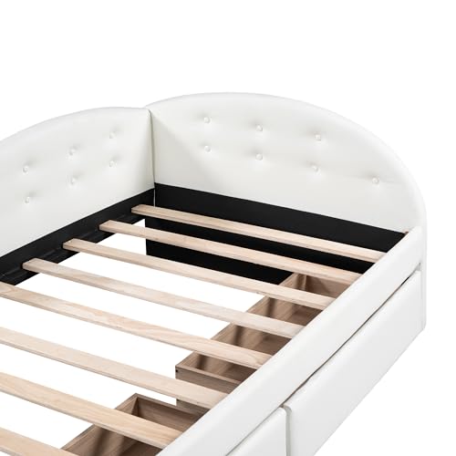 Gray Velvet Twin Size Daybed with Storage Drawers D7703