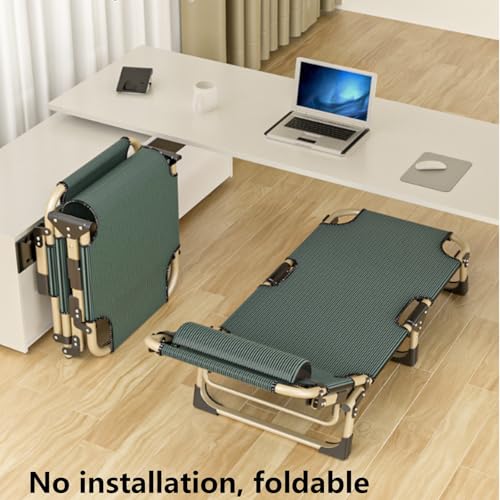 Blue Portable Folding Camping Cot with Mattress and Pillow M331