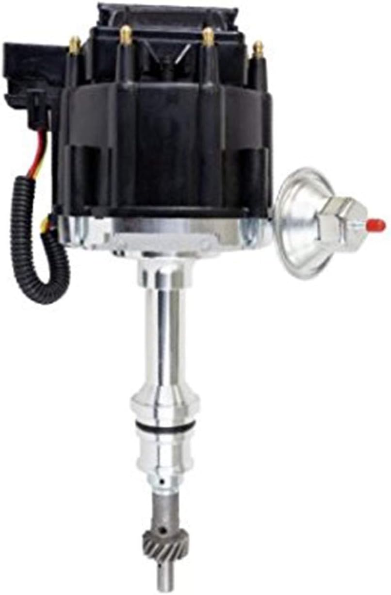 HEI Distributor 65K Volt Blue Cap 8mm Silicone Spark Plug Wires and Pigtail Wiring Harness Kit U791