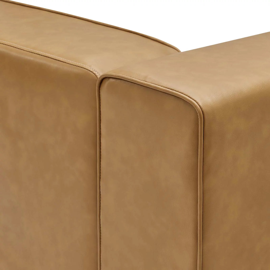 Tan Vegan Leather 2-Piece Sectional Sofa D16042