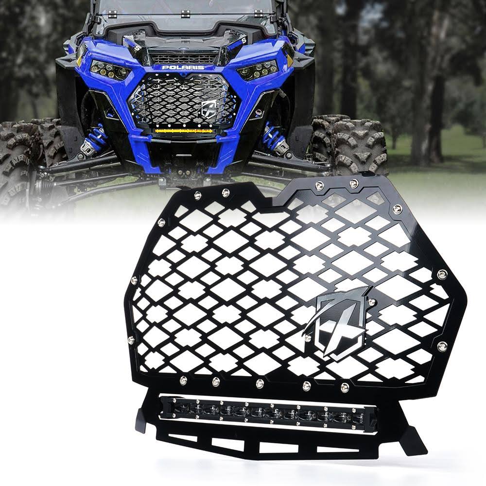 Black Steel Mesh Grille with 14" LED Lightbar E53859