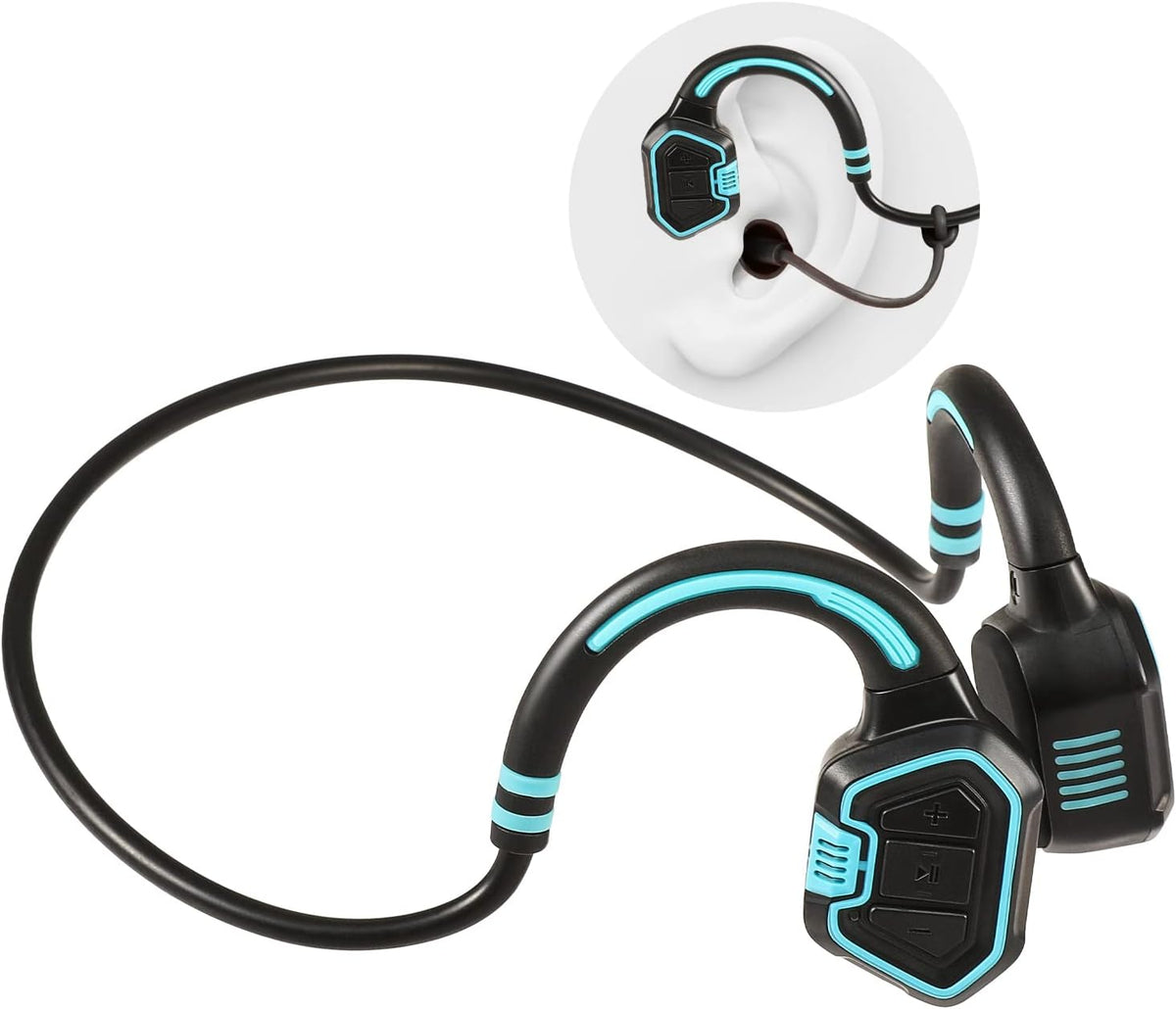 Bone Conduction Waterproof IPX8 Open Ear Headphones with 16G Memory, Pack of 2 G81428