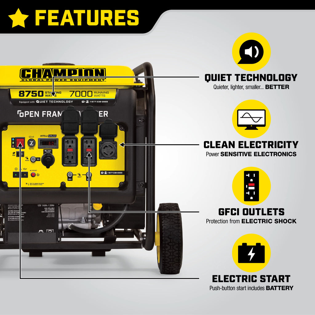 8750-Watt Electric Start Open Frame Inverter I219