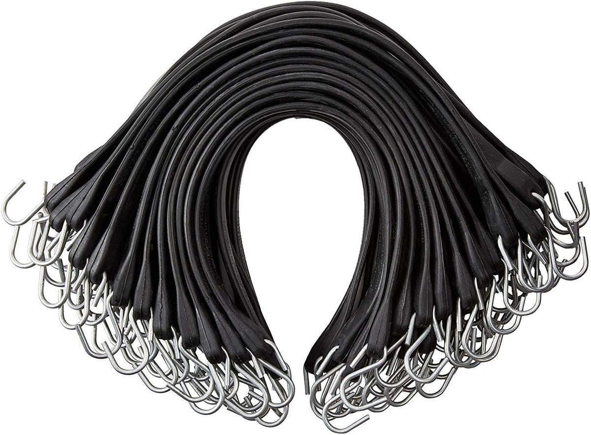 Pack of 25 41 inch Rubber Bungee Cords with Metal S Hooks O2573
