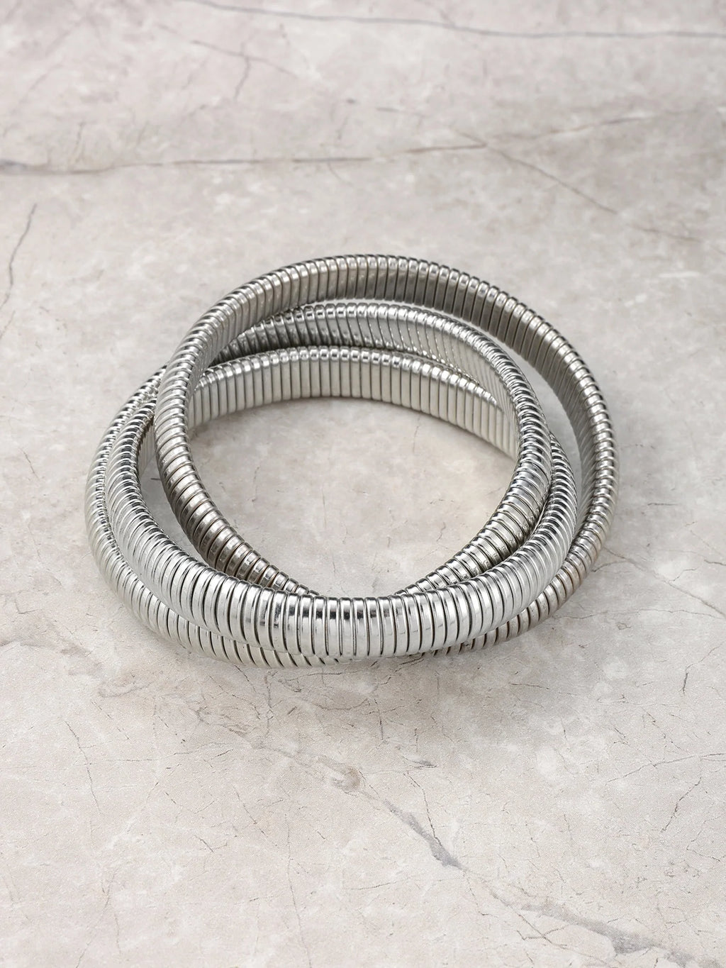 Silver-Tone Layered Bangle Bracelet J213924