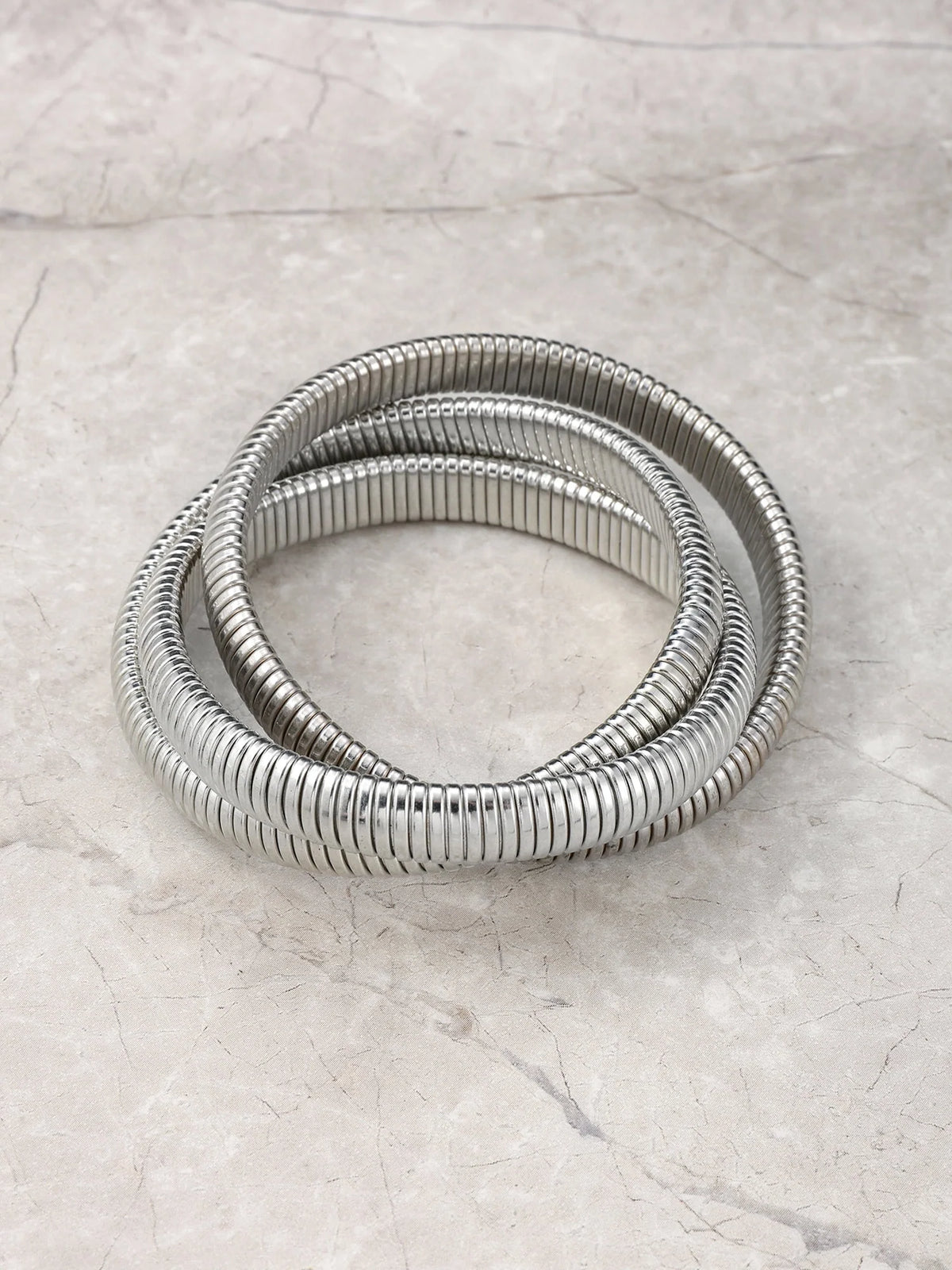 Silver-Tone Layered Bangle Bracelet J213924