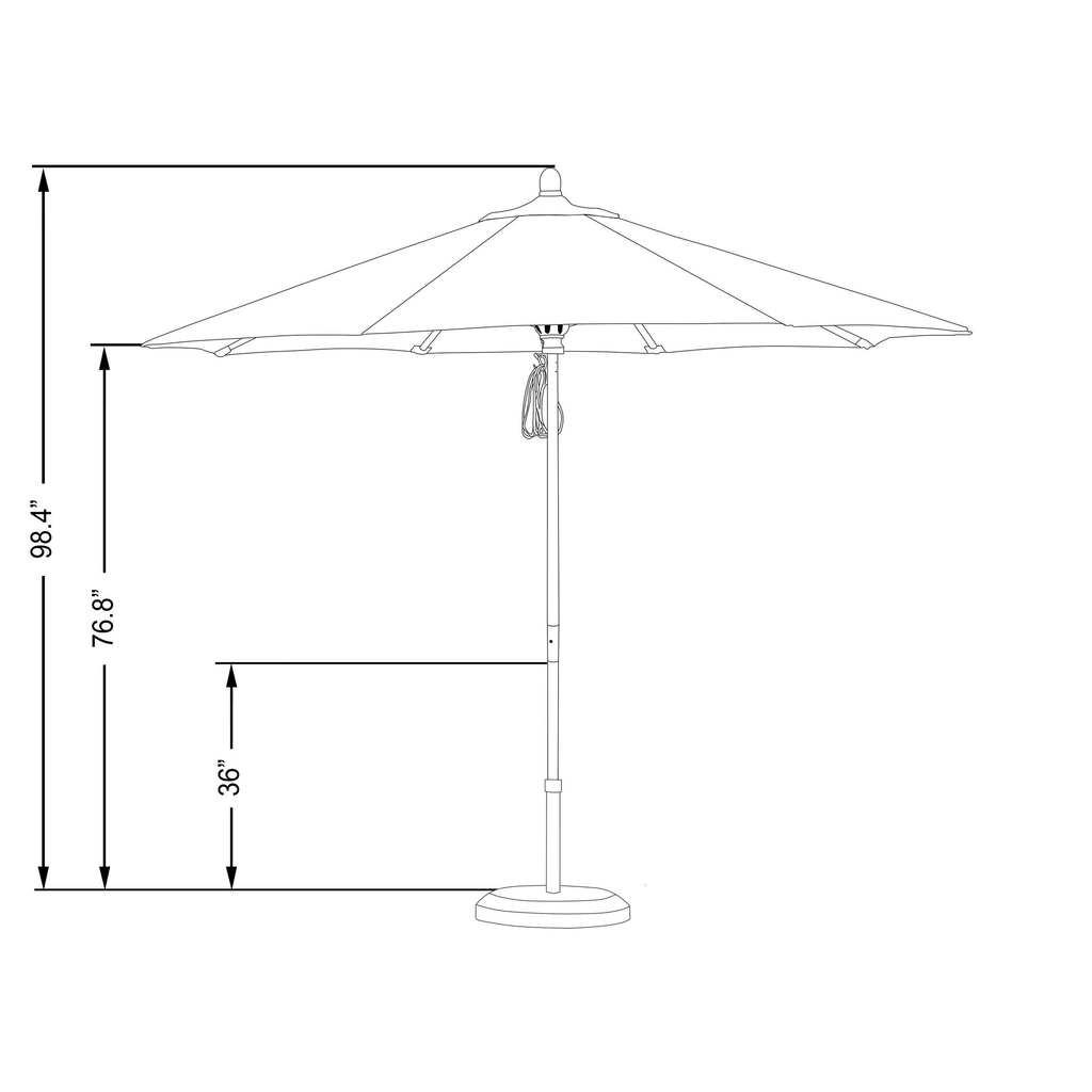 Hunter Green Olefin Wood Market Umbrella N92696