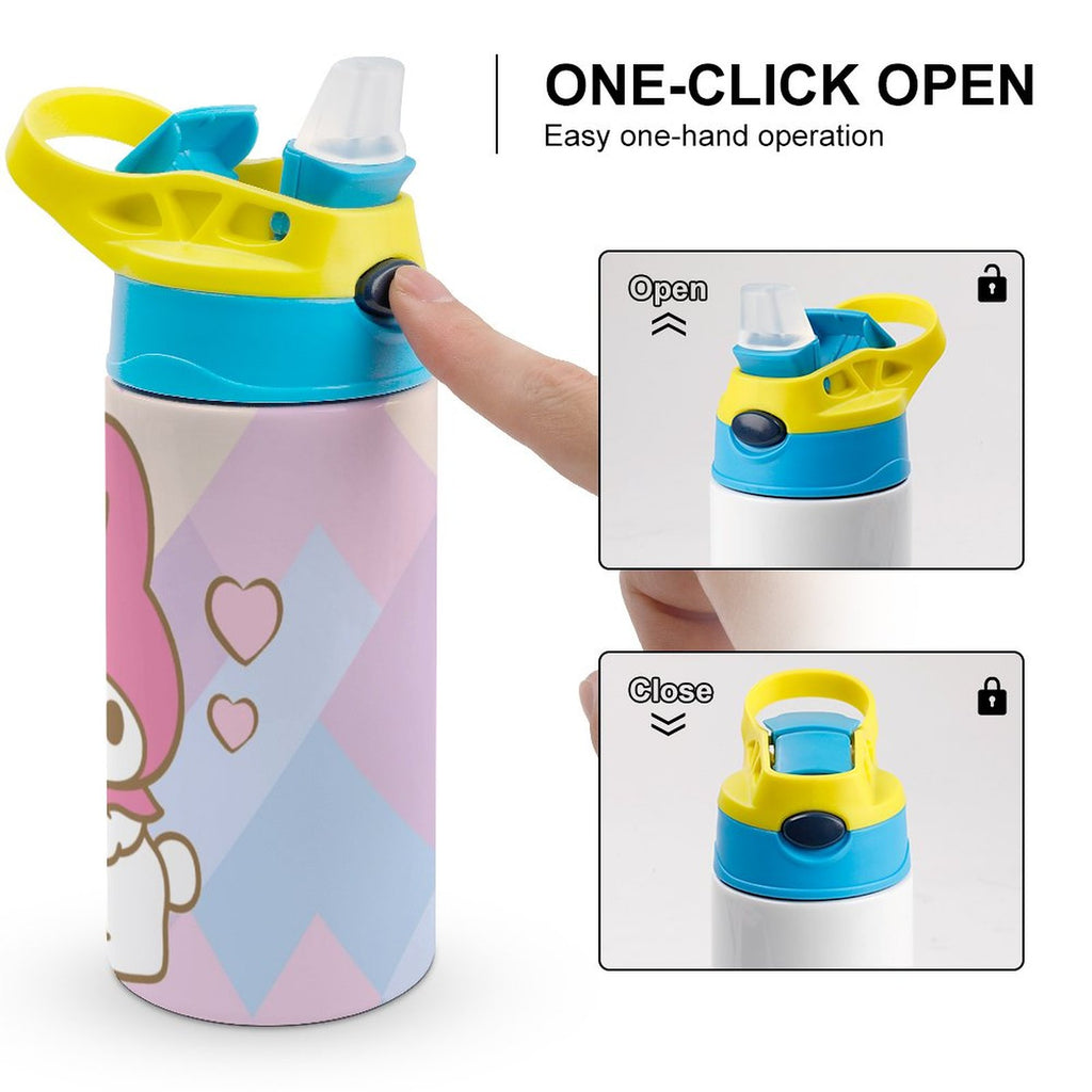 Stainless Steel Vacuum Insulated Water Bottle With Straw J5146