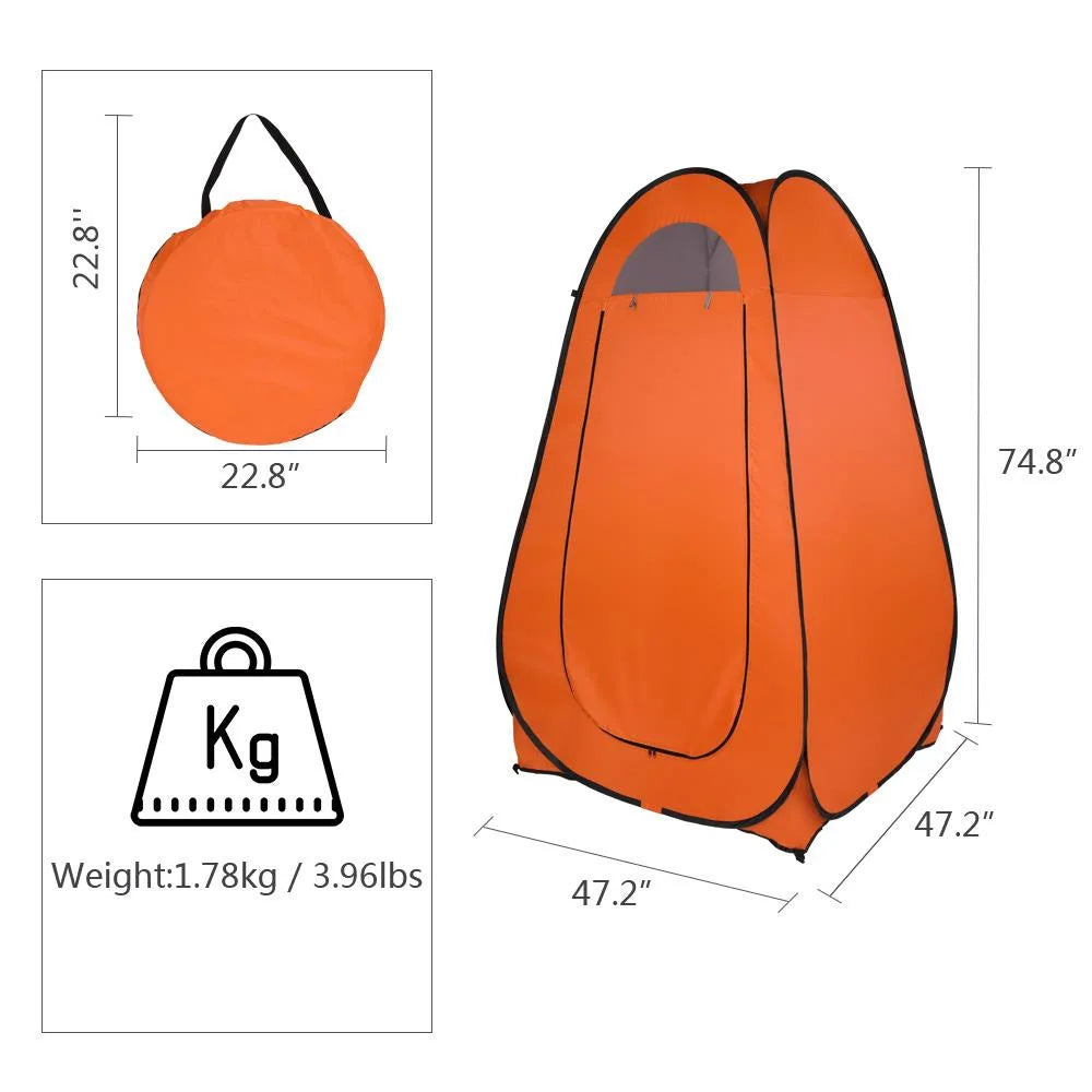 Orange Pop Up Camping Shower Tent Y946507