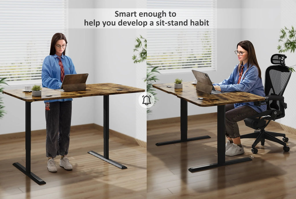 Electric Height Adjustable Standing Desk, 43 inch White M48505