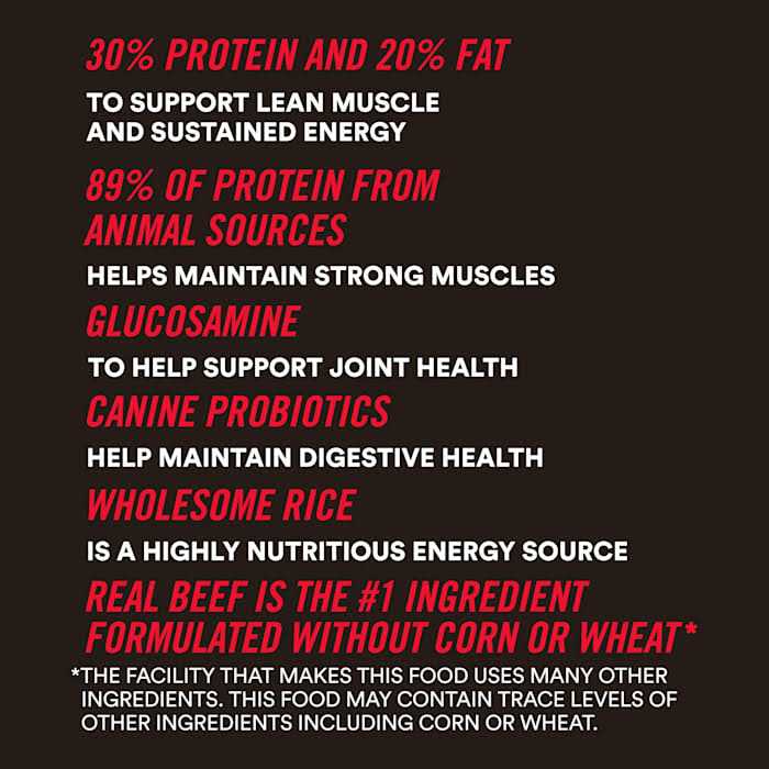 High-Protein Beef & Rice Recipe Dry Dog Food O5374