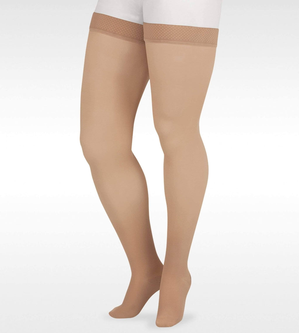 Navy 20-30 mmHg Thigh High with Silicone Top Band L4730