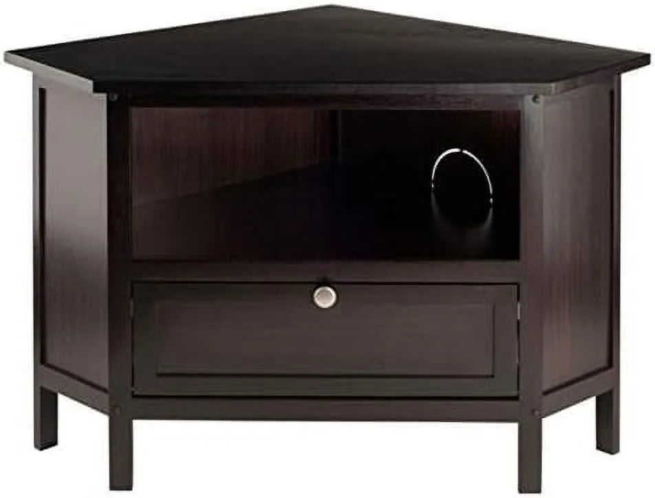 Espresso Corner TV Media Stand with Open Shelf U6673