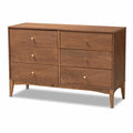 Ash Walnut Finished Wood 6-Drawer Dresser X240
