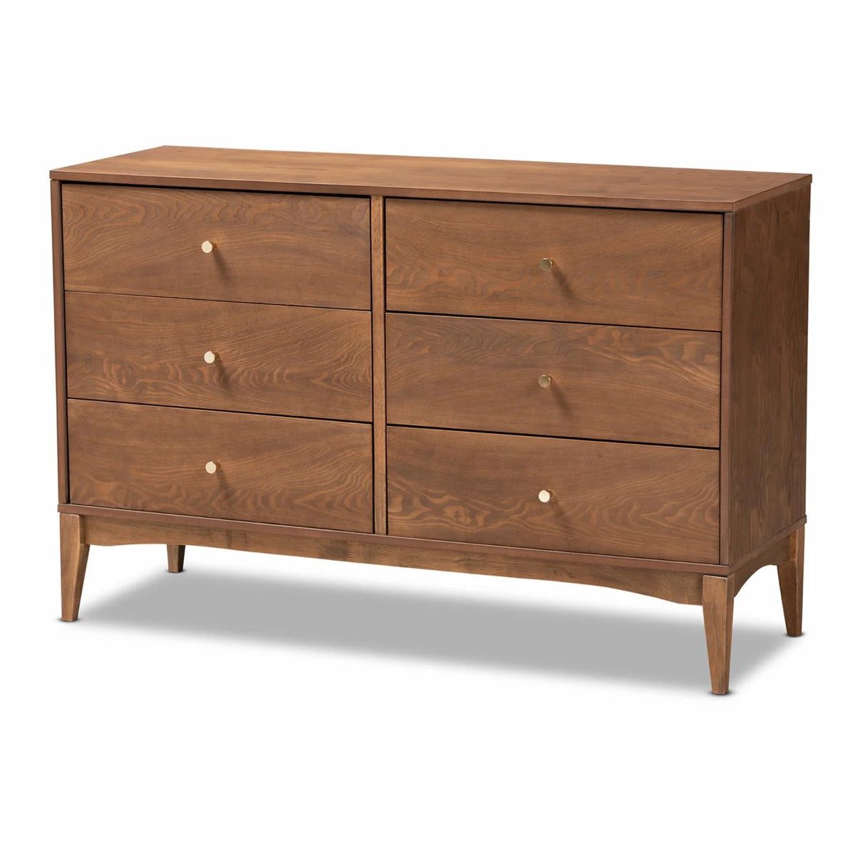 Ash Walnut Finished Wood 6-Drawer Dresser X240