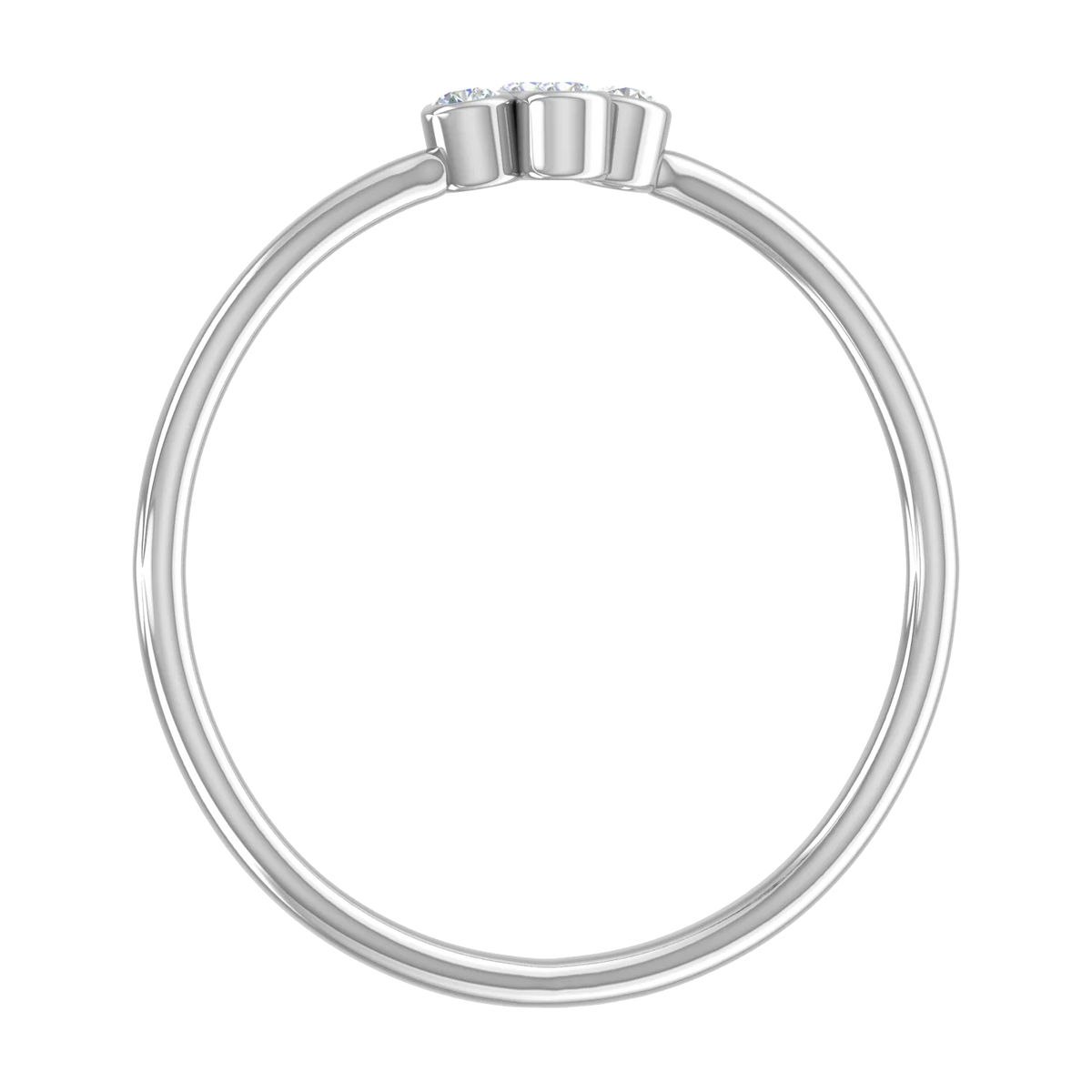 0.04 Carat Diamond Stackable Ring in 10K White Gold Ring Size 6 Y4728