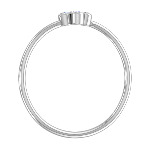 0.04 Carat Diamond Stackable Ring in 10K White Gold Ring Size 6 Y4728
