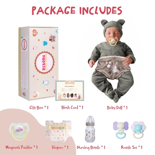 17-Inch Silicone Full Body Realistic Newborn Baby Dolls F45313