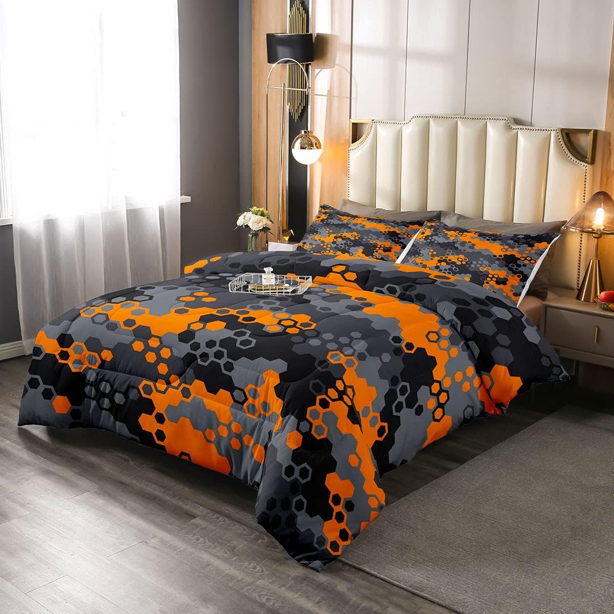 Purple Black Red Camouflage Comforter Set P1752