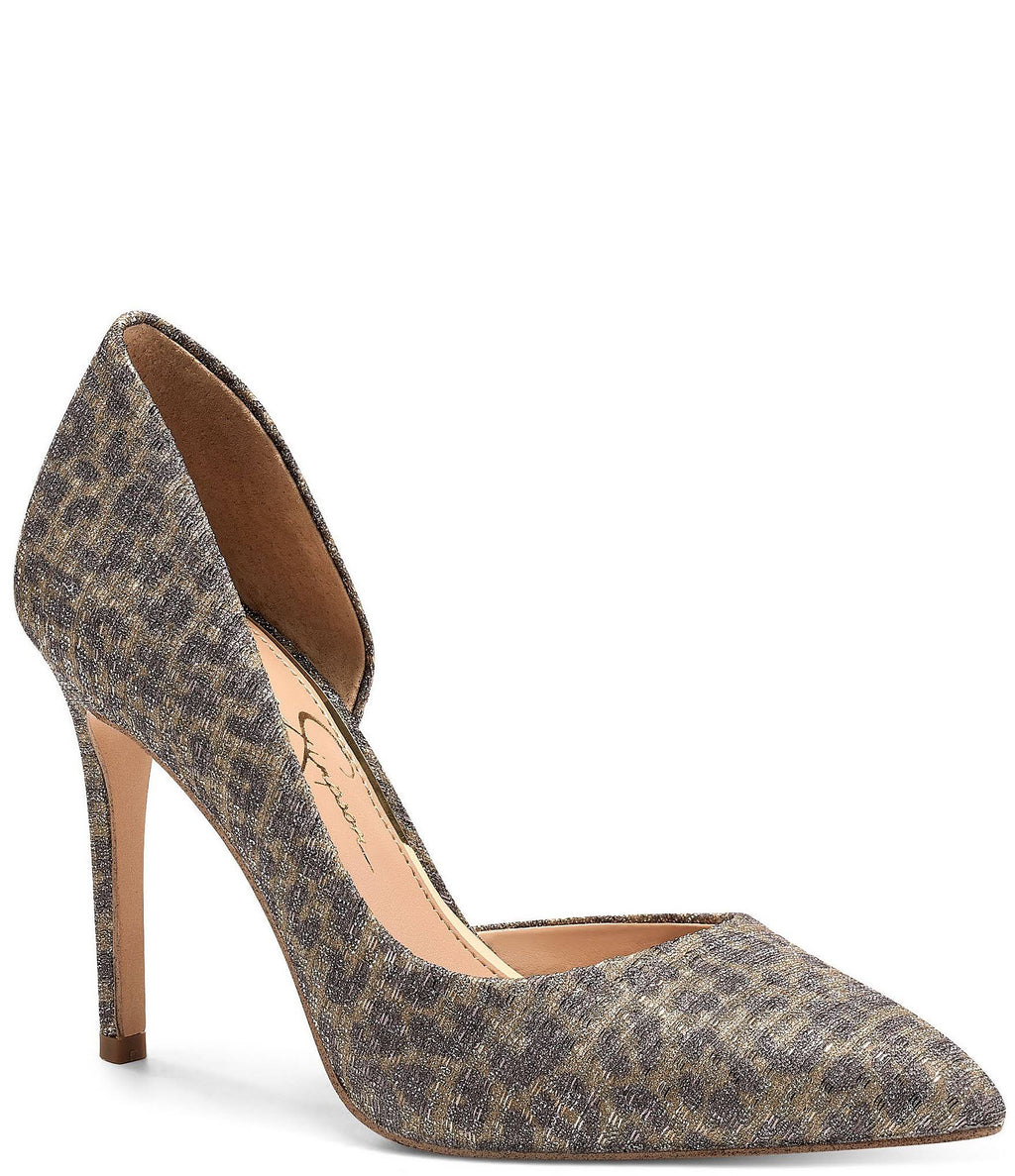 Metallic Leopard Print Pumps Q580668