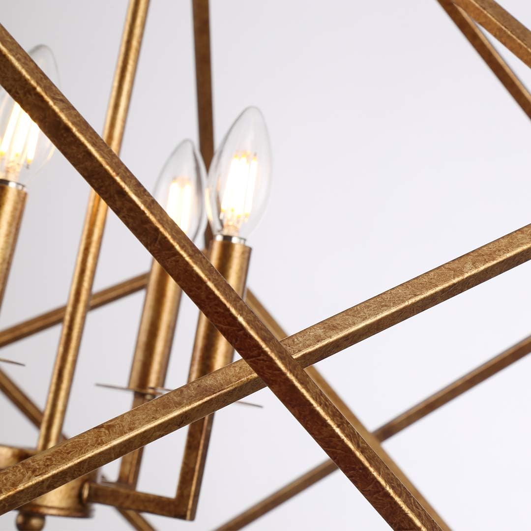 Steel Cage Large Lantern Chandelier Pendant Ceiling Light Fixture S301