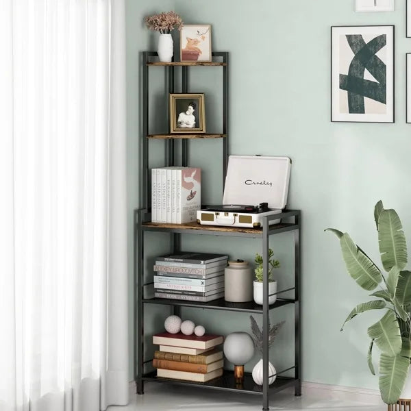 Black 5-Layer Corner Storage Cabinet Bookshelf X92273