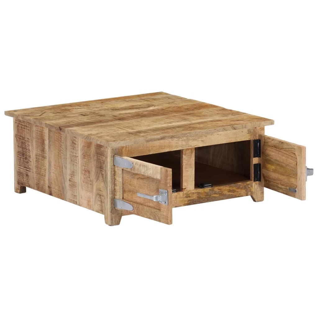 Mango Wood Coffee Table with 2 Cabinets and 2 Doors Z645907