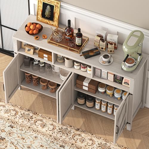 Buffet Sideboard with Storage 4 Doors Wood Cabinet with Shelves B10936