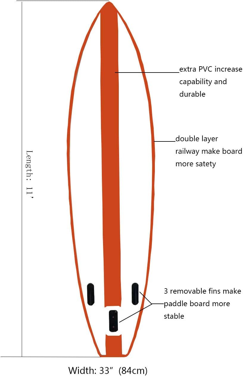 Inflatable 11'×33×6 SUP Stand Up Paddle Board N2281