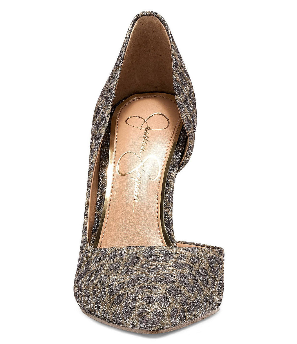 Metallic Leopard Print Pumps Q580668