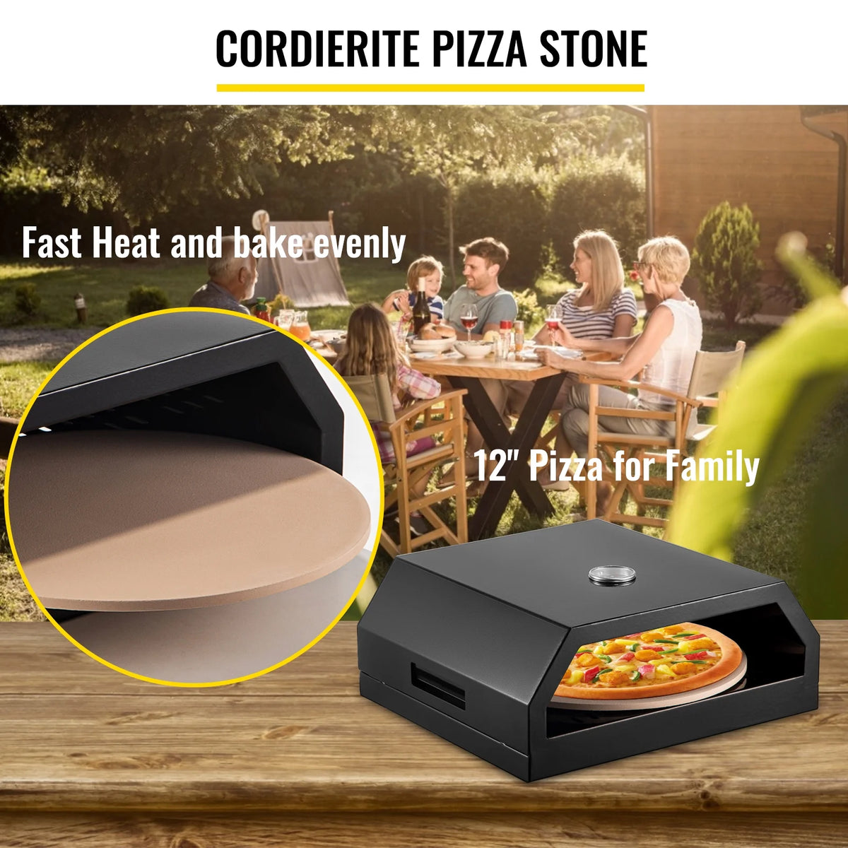 Stainless Steel Outdoor Pizza Oven with 12 Pizza Stone and Baking Tools T9711