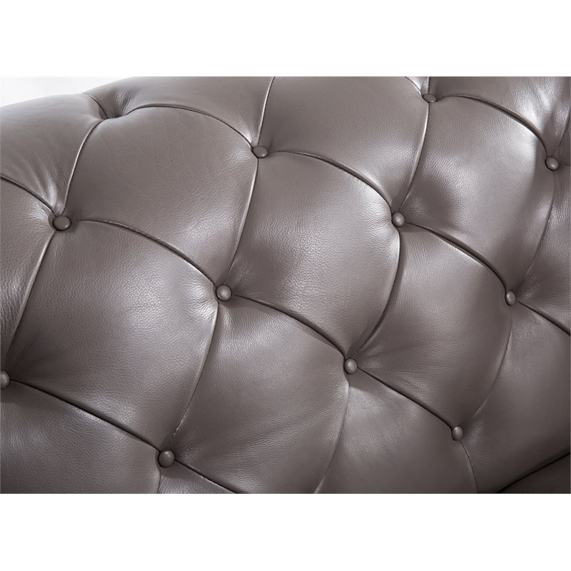 Taupe Brown Italian Aniline Leather Sofa P8054