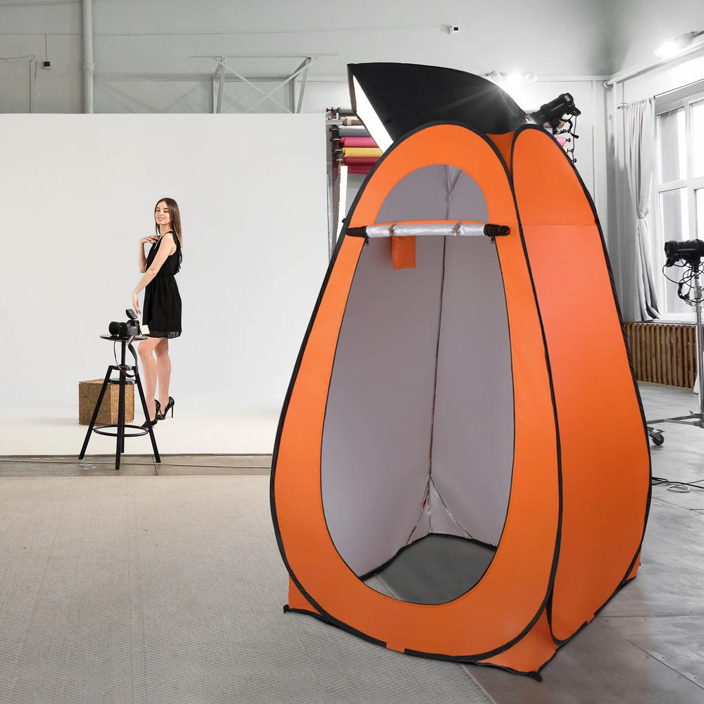 Orange Pop Up Camping Shower Tent Y946507