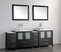 84 in. Double Sink Vanity Cabinet with Ceramic Vessel Sink & Mirror O2912