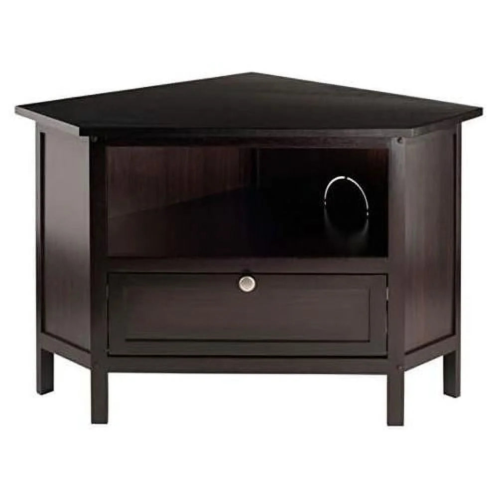 Espresso Corner TV Media Stand with Open Shelf U6673