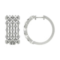 14K White Gold Diamond Hoop Earrings J274813