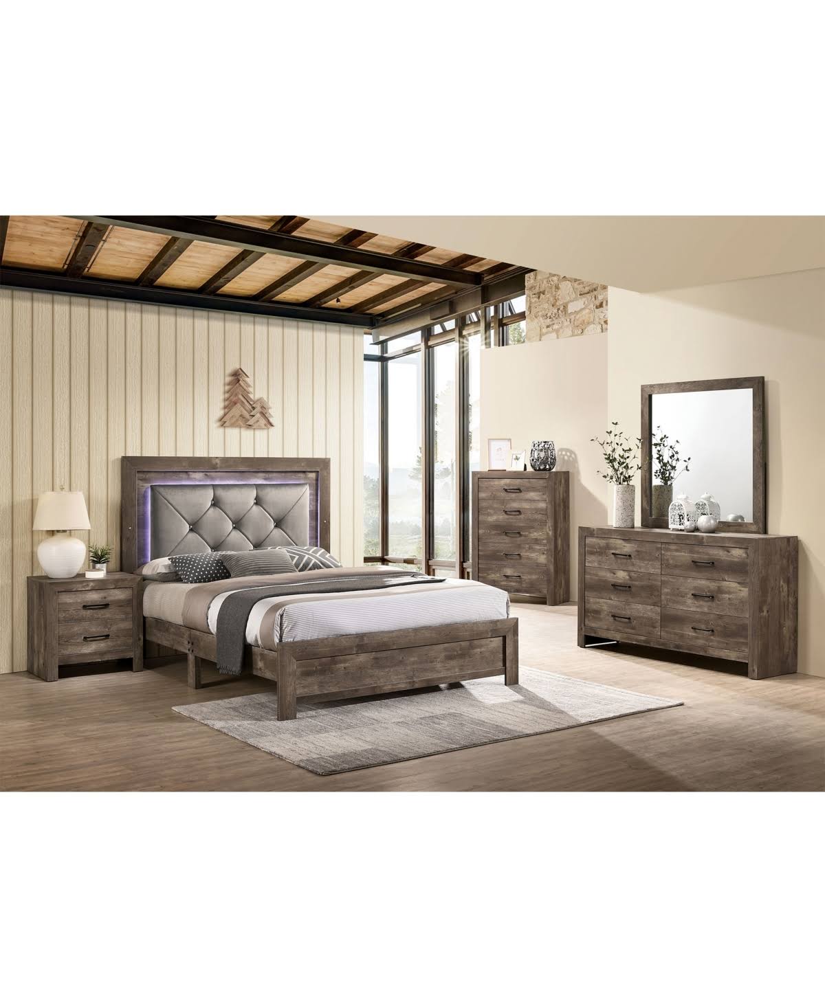 Brown 2-Drawer Nightstand M748523