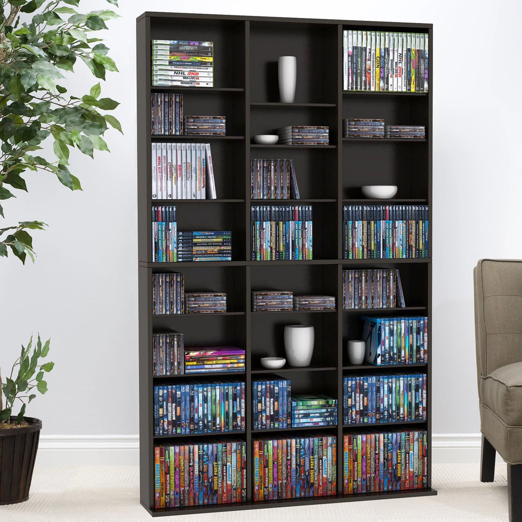 Adjustable Wood Media Storage Shelf Bookcase J890455